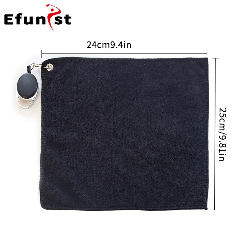 Golf Towel With Carabiner Hook Golf Club Cleaner Cleaning Towel Sports Cleans Polyester Black Bule Pink Brush 2 Sided