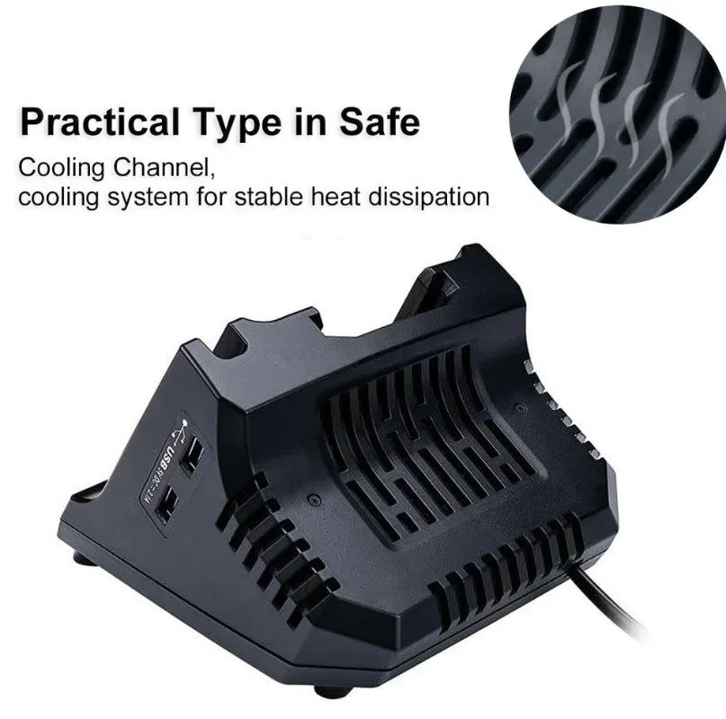 Szybka ładowarka LCS36 LCS40 z podwójnym portem USB LBXR36 LBX36 LBXR2036 LBX2040 do akumulatorów litowo-jonowych Black & Decker 36V 40V Max