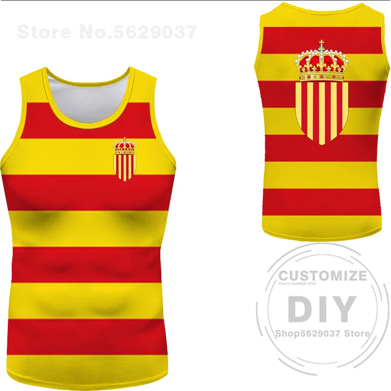 Catalonia Vest Free Custom Made Name Barcelona Tank Top Print Text Word Girona Tarragona Lleida Manresa Spanish Sleeveless Shirt