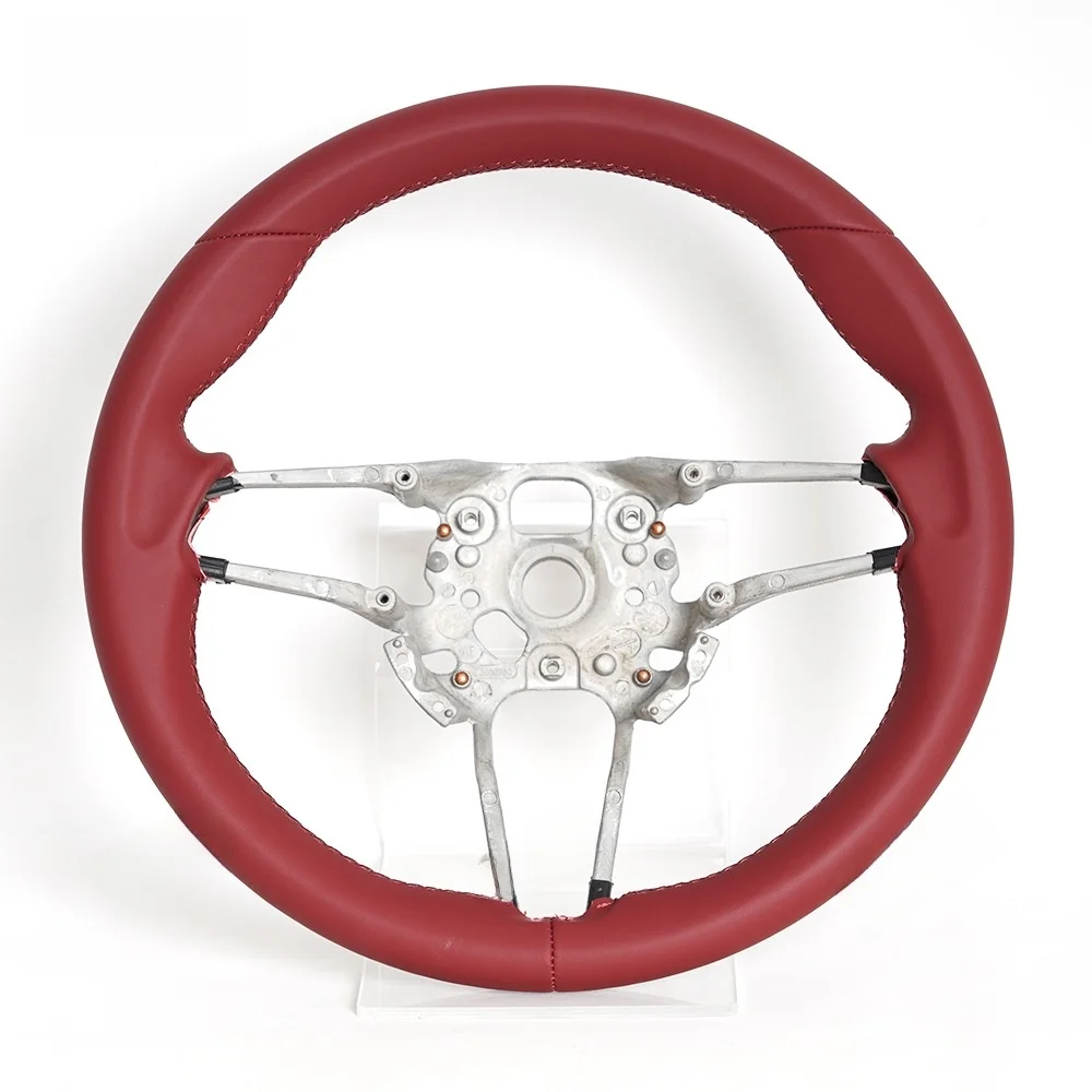 -For Rose Red Full Leather Steering Wheel for 718 (2018-2021) - Starry Sky 832 High-End Sport Modification & Upgrade^