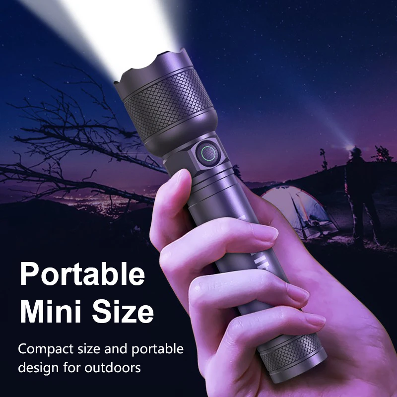 Philips Portable Rechargeable Flashlight IP55 Waterproof Camping Lamp Ultra Bright LED Flashlights for Outdoor Hiking Fishing