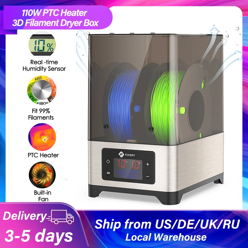 3D Druck Filament Trockner Lagerung Box mit Fan 110W PTC Heizung Konstante Temperatur Feuchtigkeit Sensor Halten Filament Trocken