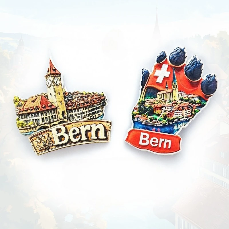Bern Zytglogge Ímã de geladeira - Relógio astronômico suíço 3D Lembrança Decoração de torre medieval Presente exclusivo da Europa com ímã forte