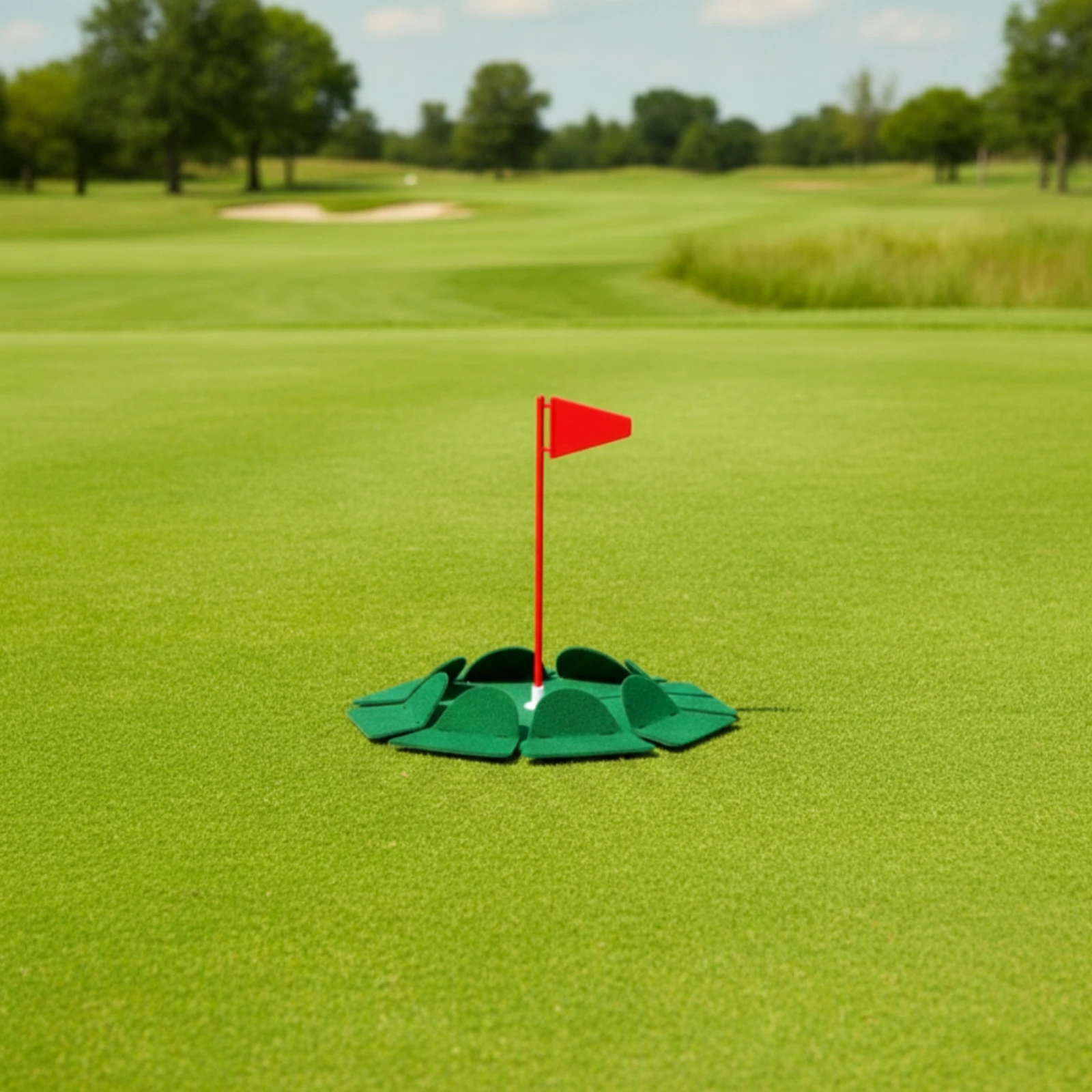 Golf Putting Practice Tray Easy to Store Putting Tray with Flagpole Putter Coach Cup Accuracy Improving Smooth Ball Transition