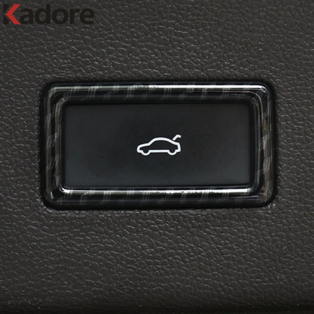 For Volkswagen VW T-ROC TROC 2017-2022 2023 2024 Carbon Fiber Rear Trunk Switch Control Button Cover Trim Car Inner Accessories