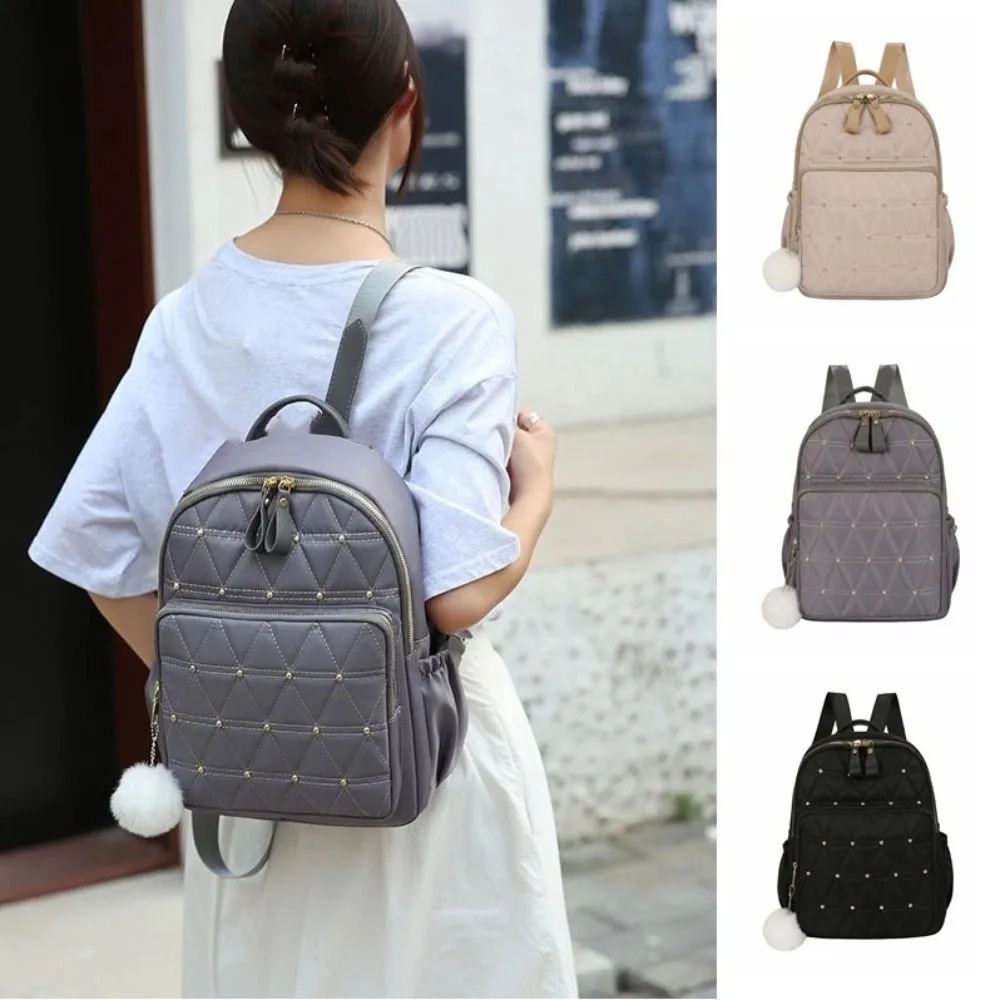 

Повседневная классическая сумка через плечо в клетку, винтажный рюкзак с заклепками для женщин, сумка-тоут с несколькими карманами, нейлоновая дорожная сумка для путешествий