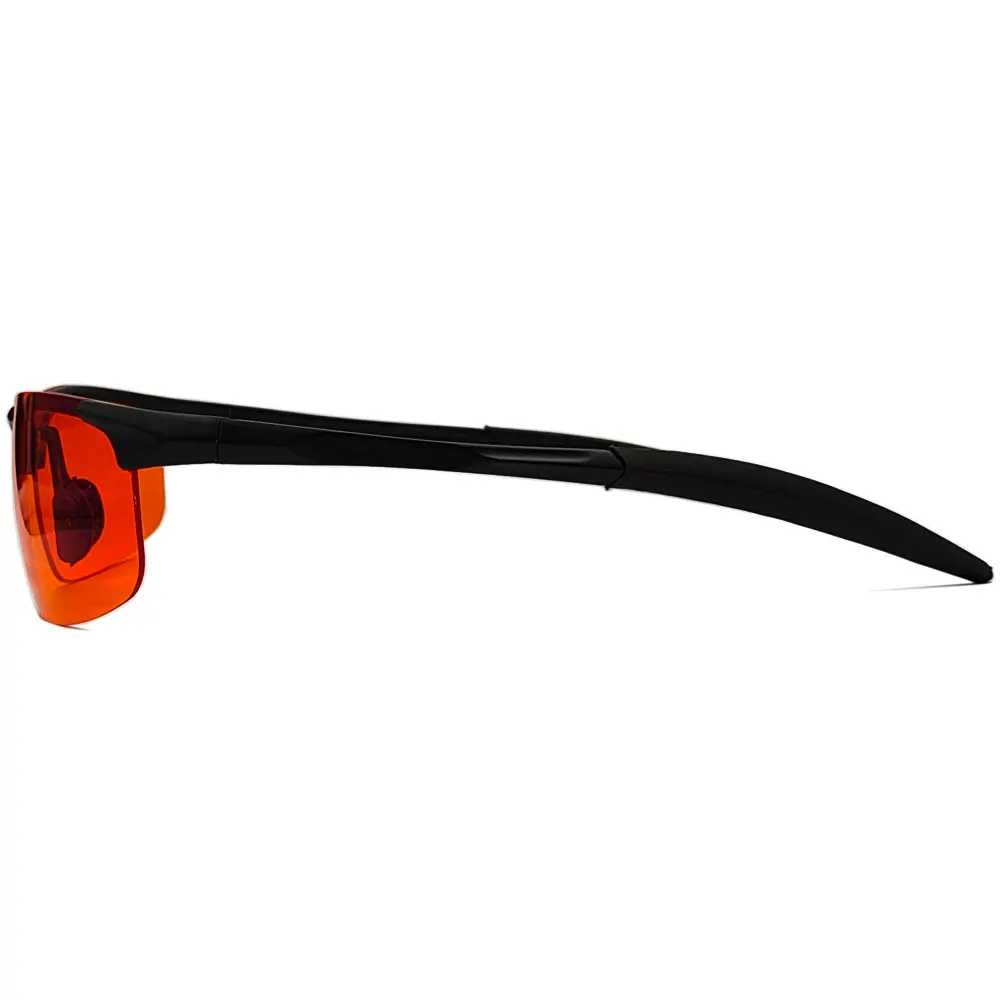 Lunettes de sport bloquant la lumière bleue, verres orange et ambre, lunettes d'ordinateur pour mieux dormir, 100%