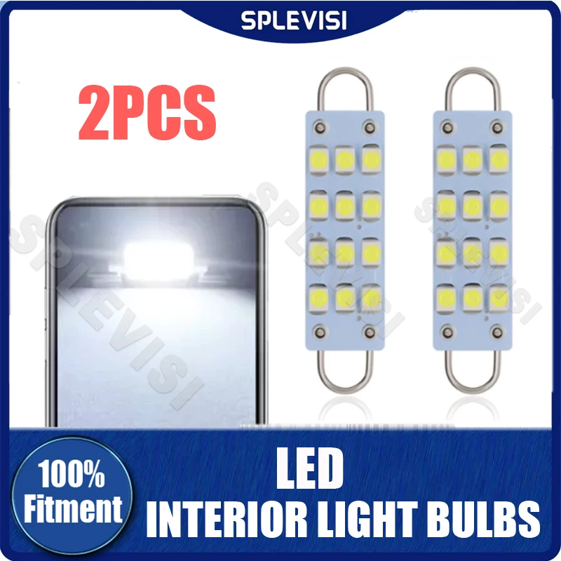 

2Pcs 44mm DC12V 12-SMD Interior White Festoon LED Lights Bulbs 561 562 567 564 Long service life low power consumption