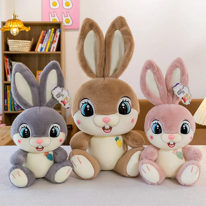 35/40/50cm Süßes Flauschiges Hasen-Plüschtier Niedliches Cartoon-Kaninchen mit Großen Augen Weiches Stofftier Schlafbegleiter Heimdekoration Geschenk