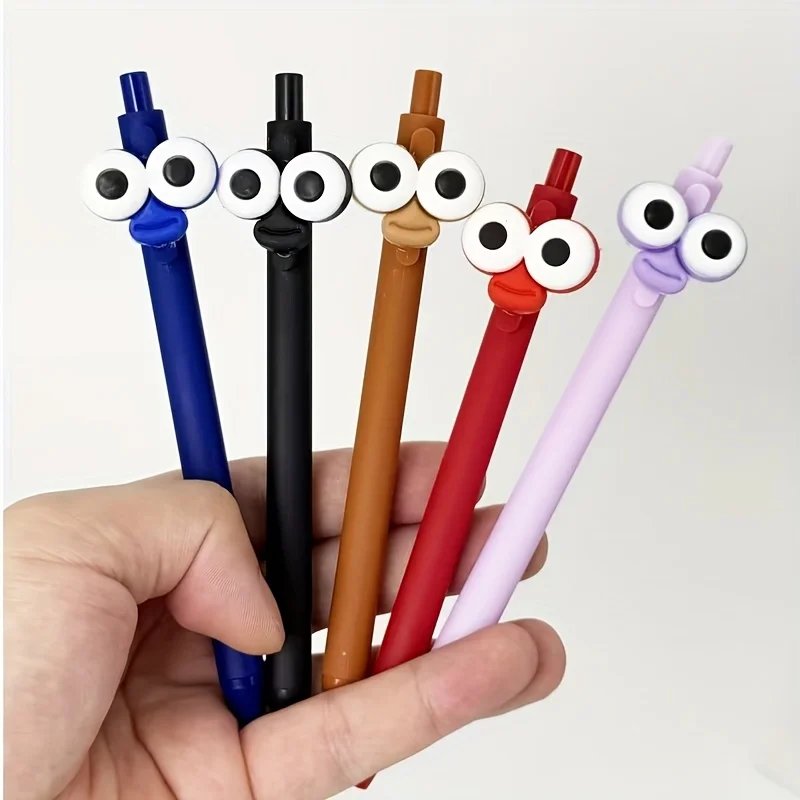 5/10/20 Stück Kreativer Großäugiger Clown-Kugelschreiber - Stiftkörper in Bonbonfarben mit Schwarzer Tinte, Elegantes Schreibwerkzeug Gelstift für die Schule – Detail 5