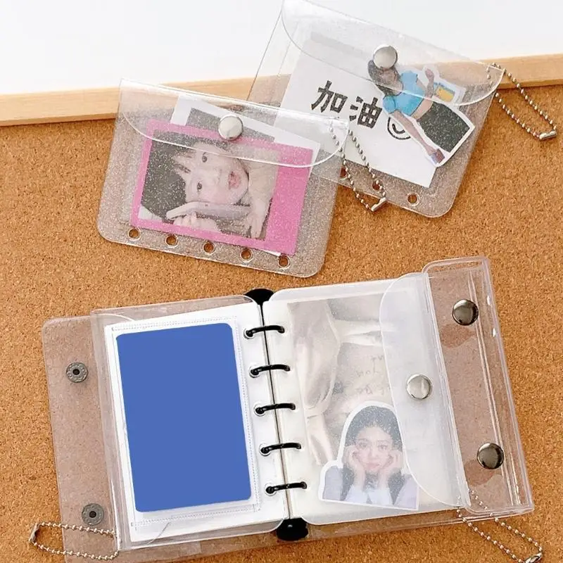 

G6KF 10PCS Card Holders Transparent 5 Slot Organizers Binder Pockets Plastic Waterproof Card Case For Essential