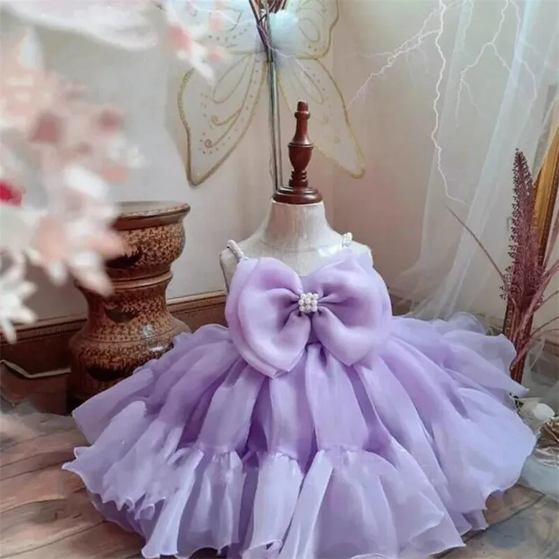 

Cute Puffy Baby Girl Dresses Layers Tulle Organza Kids First Birthday Party Dress Celebrity Dresses Gift for Christmas