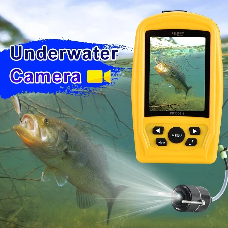 Lucky Portable Underwater Fishing Finder 3308-8 System CMD Sensor 3.5 inch TFT RGB Waterproof Monitor Fish Sea 20M