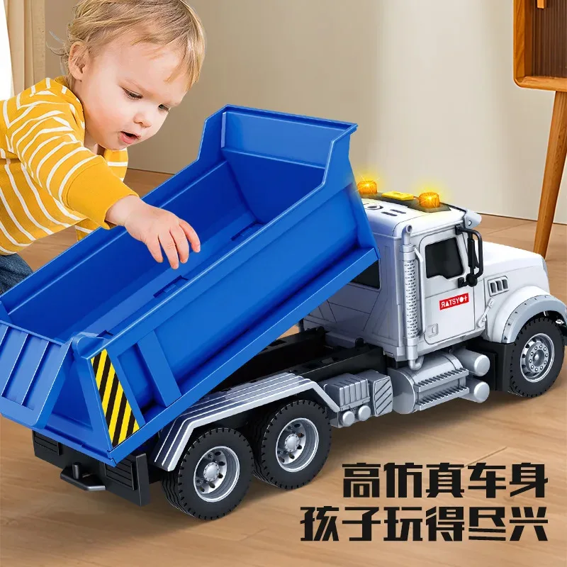 

TEMIKIDS B453 Large Engineering Dump Truck Inertial Rebound Force Model Toys Plastic Material Children'S Transport Vehicle Toy G