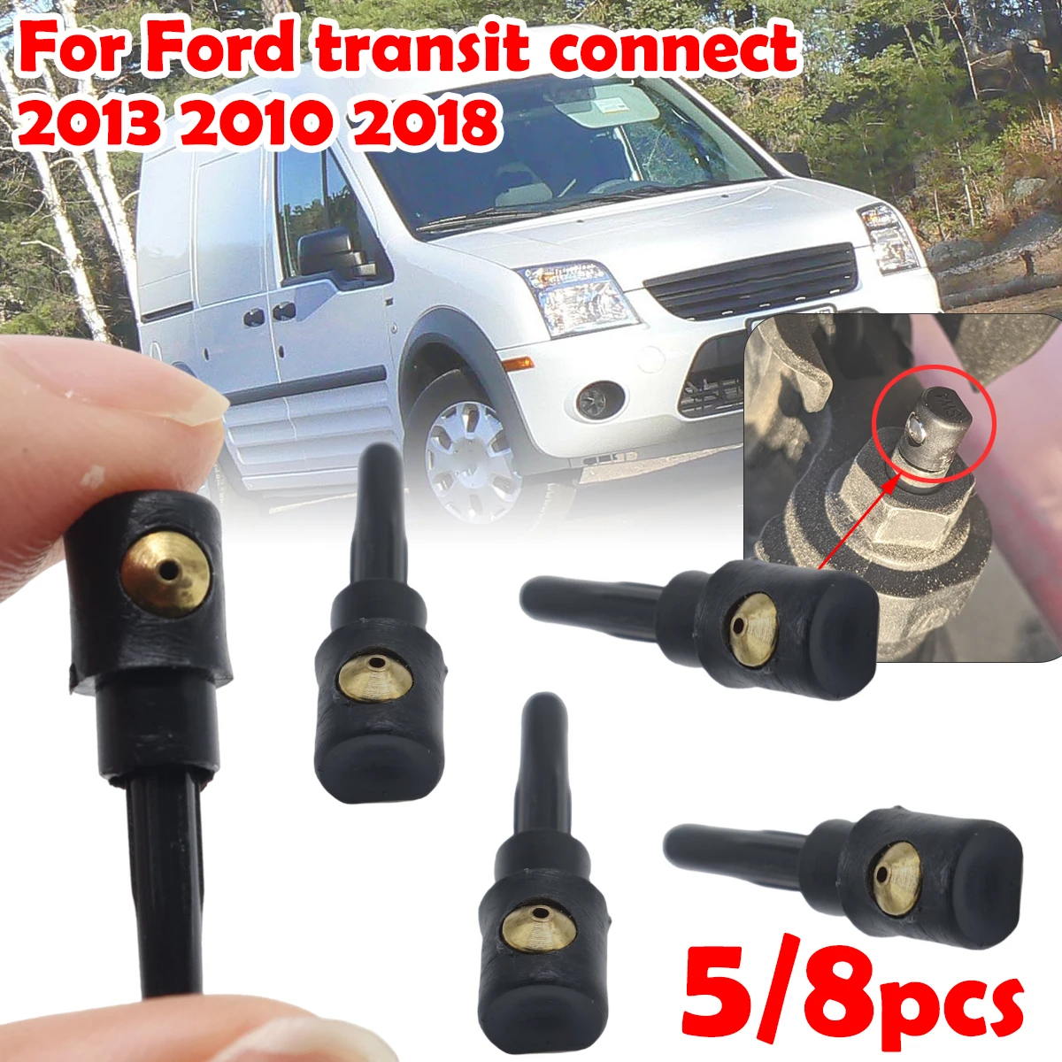 

5/8pc For Ford transit connect 2013 2010 2018 Rear Windscreen Wiper Nozzle Washer Sprayer Jet Plastic Car Replacement 3B9955985A