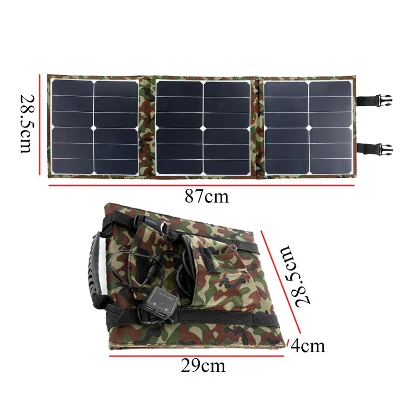 Imagem -06 - Painel Solar Dobrável com Kit de Carregador de Bateria Usb Banco de Potência Completo Smart Phone Portátil Dobrável Recarregável Camping 18v 5v 300w