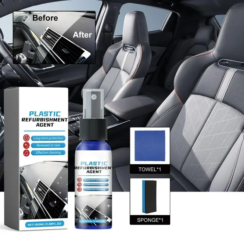 100ml Car Trim Restorer Simple Car Interior Polishing Liquid Dashboard Cleaner Auto Leather Refurbishment Revitalizing Coating