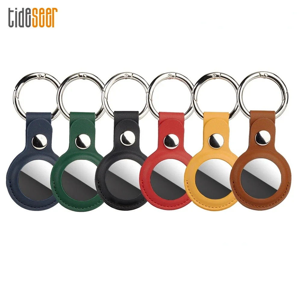 

200pcs PU Leather Case Key Ring for Airtag Keychain Protective Shell Sleeve For Apple Airtags Anti-lost Locator Tracker Cover