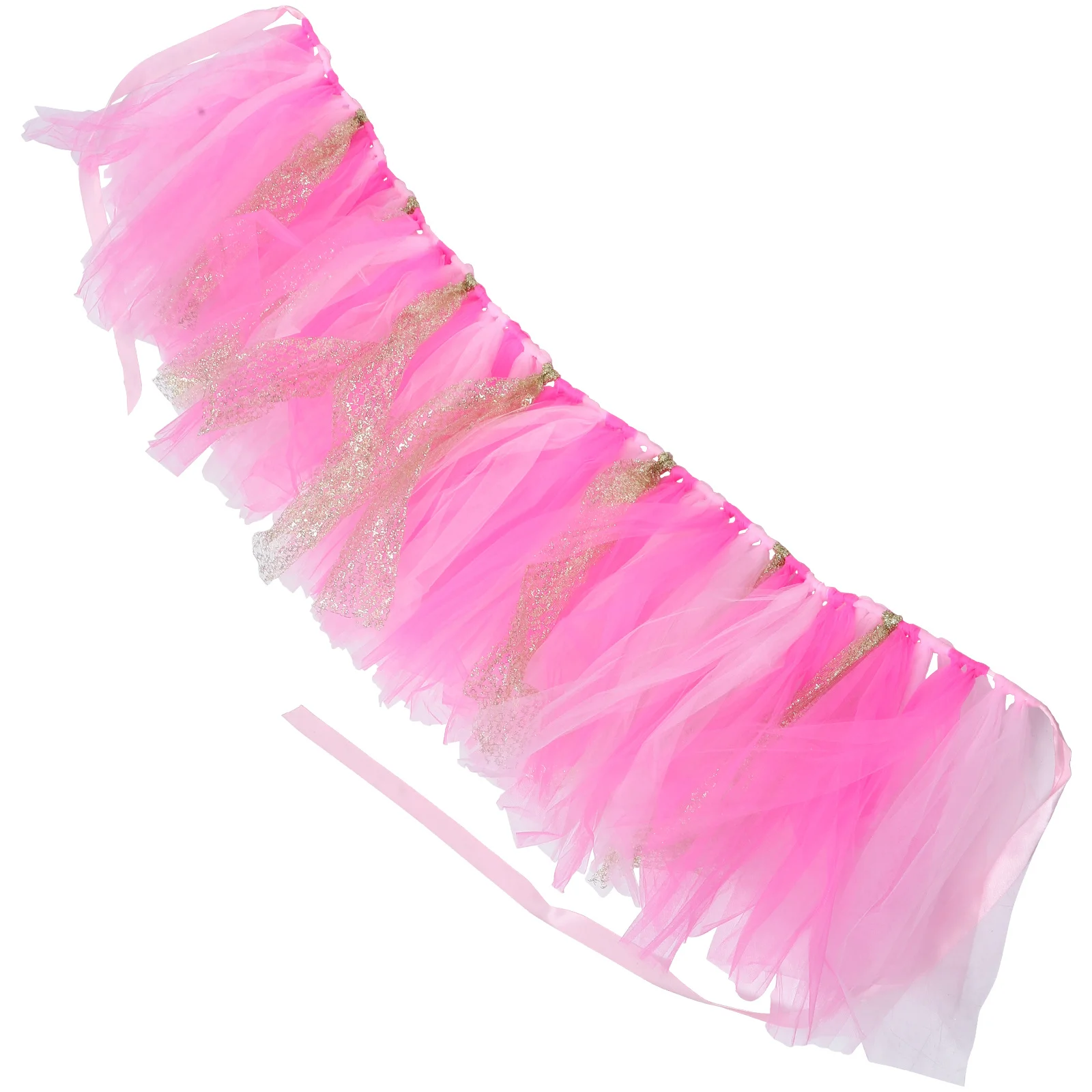 

Shower Tutu Skirt High Chair Decoration Pink Rosy Gold Handmade Glitter Tulle for Birthday Christmas Party