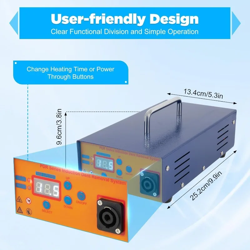 Induction Heater Machine Hot Box Car Paintless Dent Removing Repair Tool 110V Digital Screen for Repair Dents on Steel Car Body