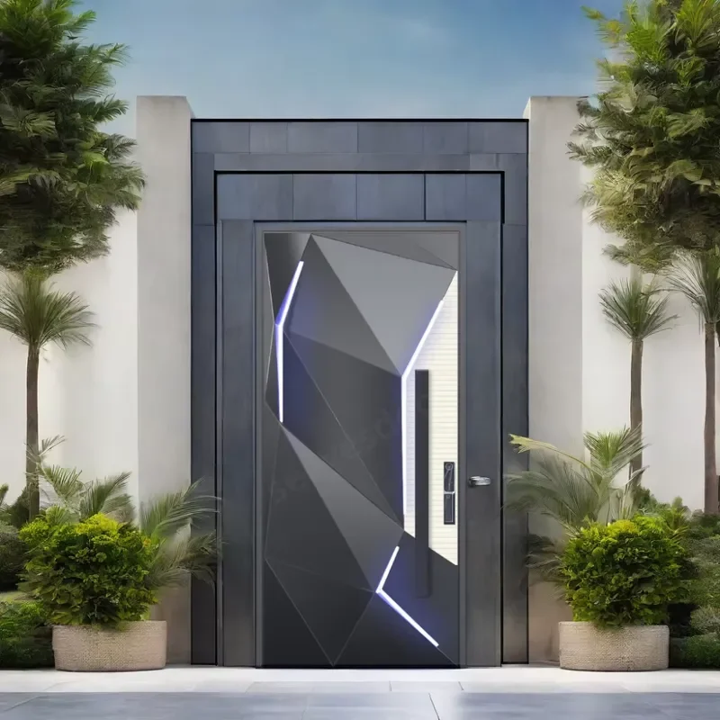 Modern Exterior House Villa Pivot Doors Aluminum Alloy Security Main Residential Entry Thermal Insulation UV