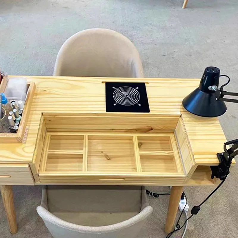 طاولة عتيقة كلاسيكية صينية رفيعة مانيكير طاولة أظافر ريفية بسيطة مع تخزين أثاث ميسا مانيكير Portátil #6