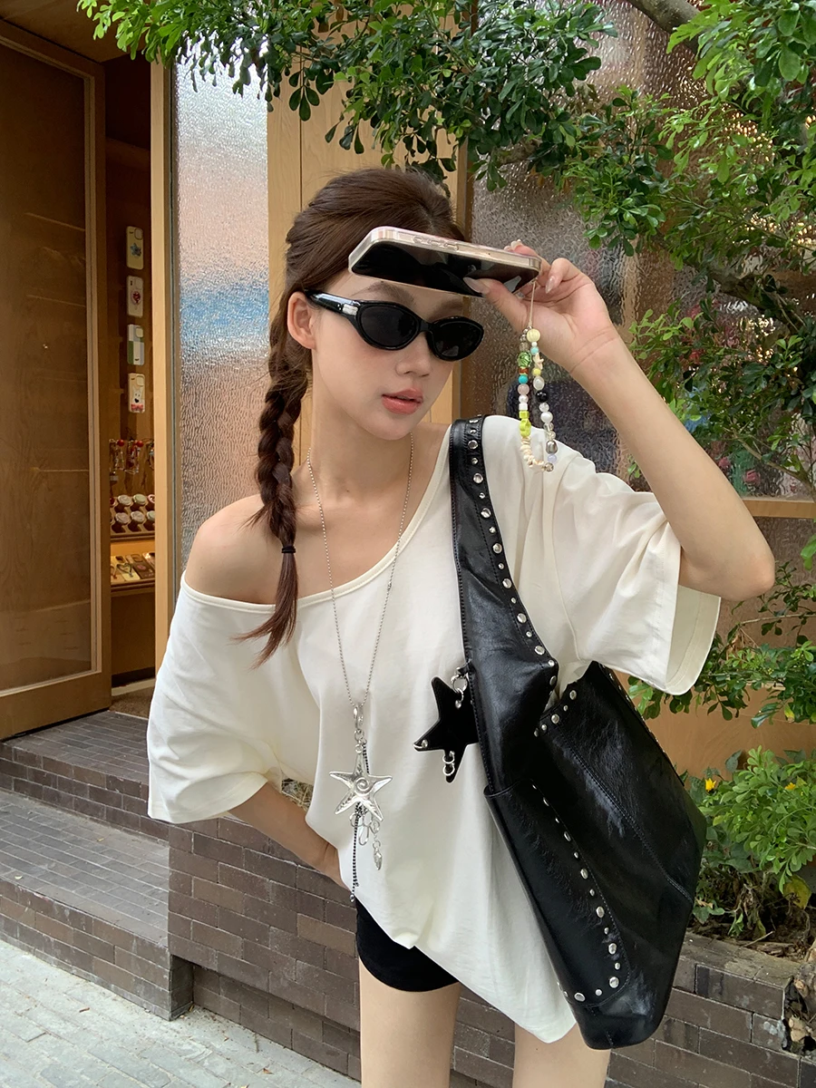 تي شيرت نسائي فضفاض بأكمام قصيرة من القطن، تصميم عصري مريح وقابل للتنفس لفصل الصيف، نمط G #5