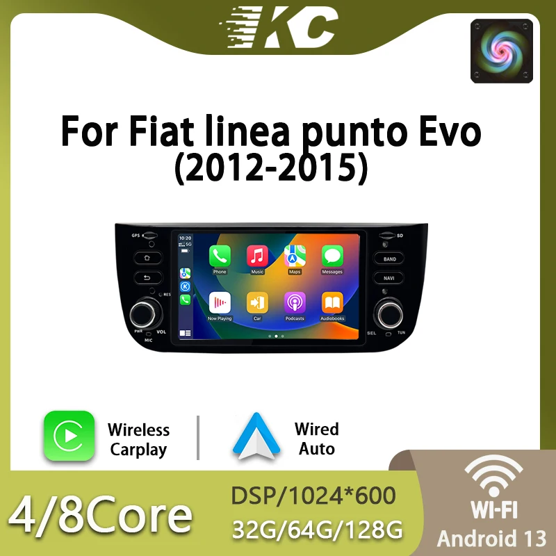 Reproductor Multimedia de Radio para coche Android 13, 6,2 pulgadas, para Fiat Linea Punto EVO line 2012-2015, GPS, estéreo, Play, Android Auto