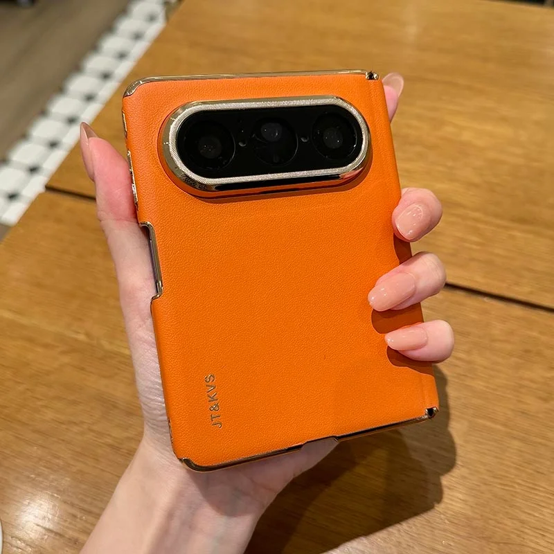 

Real Leather Design For Huawei Pura X Max Case Protective Solid Plated Side Plastic Mobile Phone Back Cover