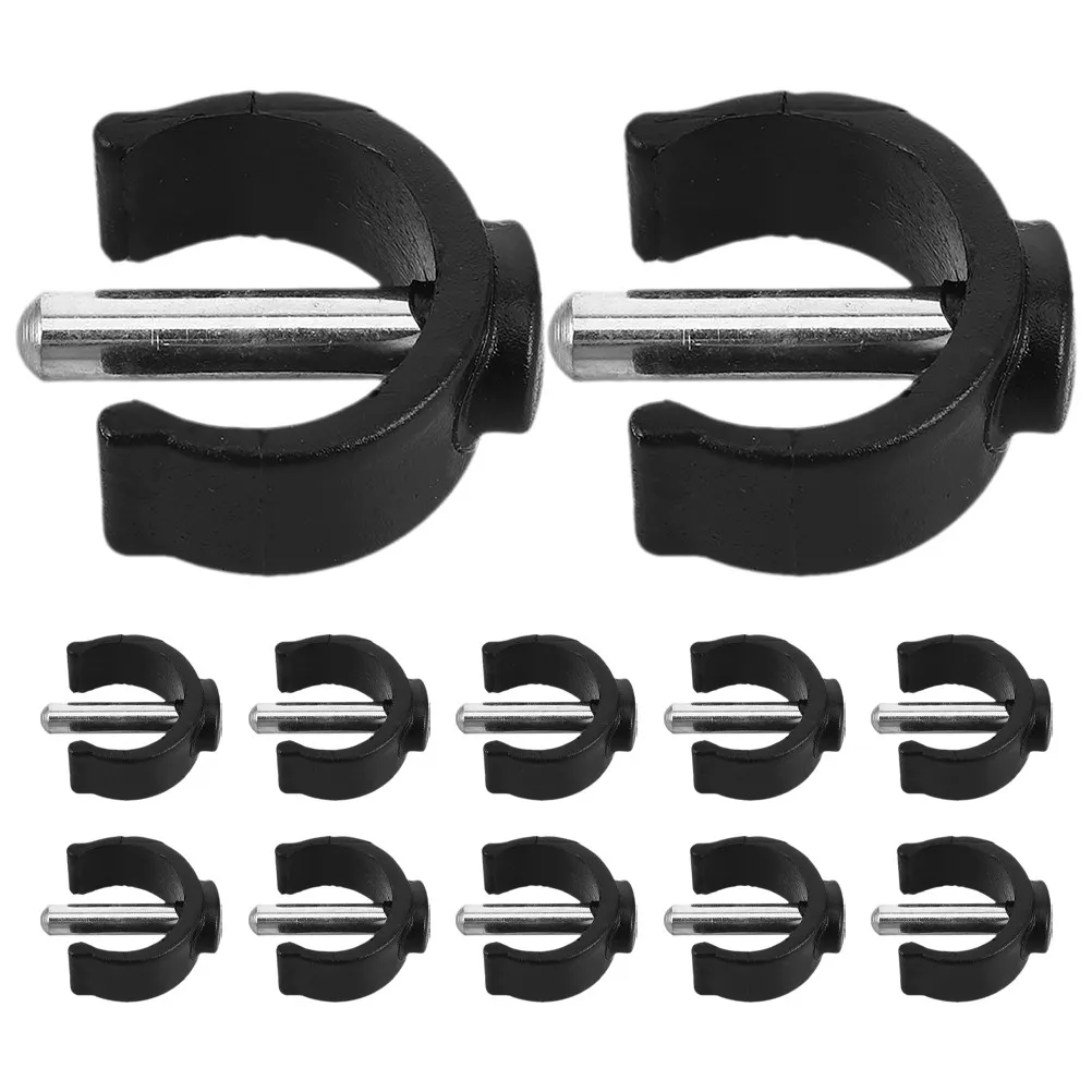 12Pcs Walking Cane Replacement Parts C Clips Non-Slip Pin Locks C-Shaped Clamp Walker Tube Clip Crutch Accessories for Seniors