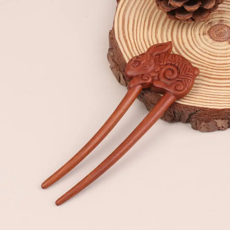 Wooden Hair Stick U-Shaped Hair Fork Cat Butterfly Chinese Style Fashion Hairpin Headwear Girl Hair Accessories