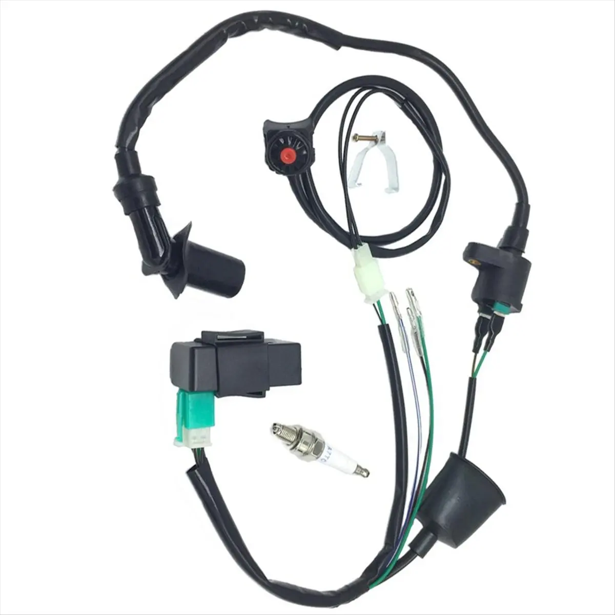 #09Y Motors Wiring Loom Harness Kill Switch Ignition Coil CDI,Motors Wiring Loom Harness Kill Switch,(Plastic)