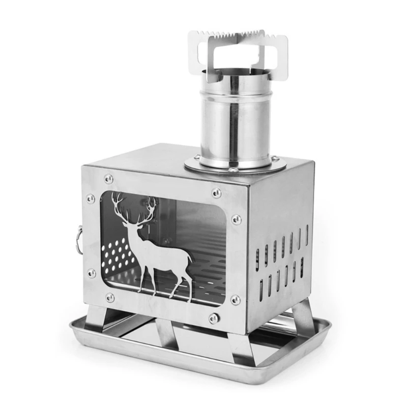 Portable Wood Burning Camping Stove Mini Heater Burners Picnic Cooking Stove Oven for Tent Fishing Hiking Picnic