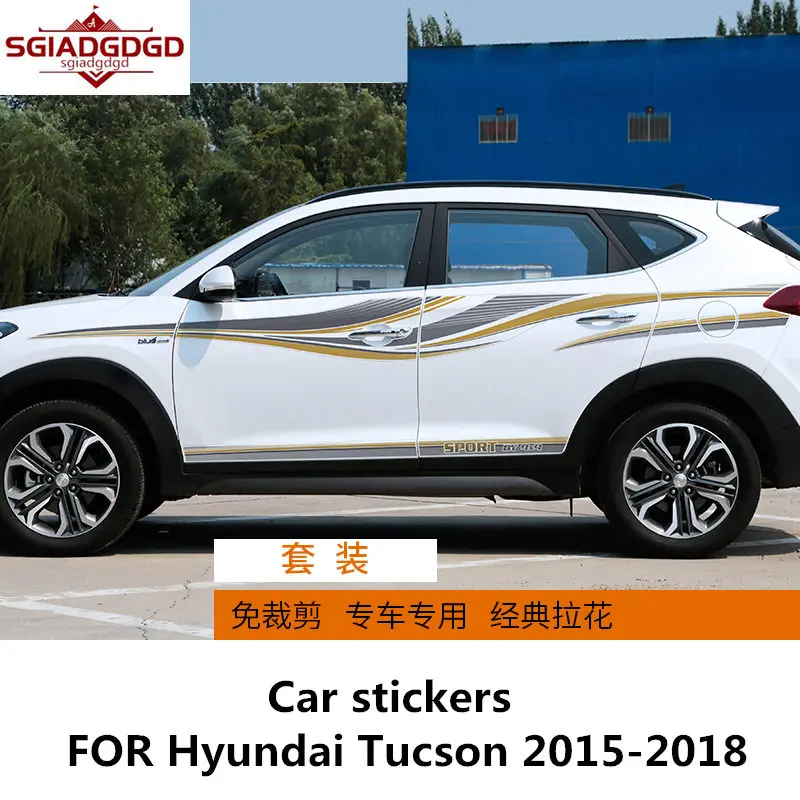 

New Car Sticker Vinyl Decorative Car Decal FOR Hyundai Tucson 2015-2019 Body Custom Fashion Sports Car Film 2pcs