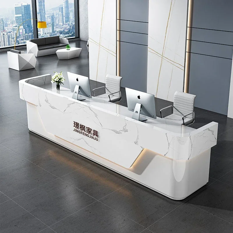 Hot sales High Quality reception counter Light Luxury Business Commericial Service Work Display Desk Stands Welcome Scrivania Fu
