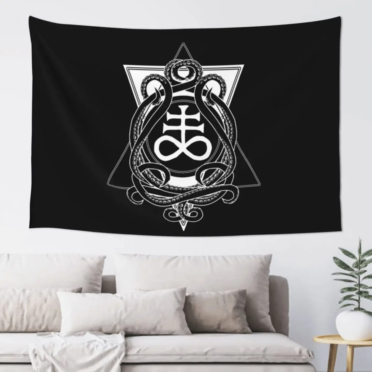 Satanic Cross Leviathan's Cross And Tentacles Tapestry Funny Wall Hanging Aesthetic Home Decoration Tapestries for Dorm Room