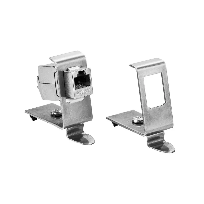 5pcs DIN Rail Keystone 1 2 Ports Jack Holder For 35mm DIN-Rail Electrical Distribution Box Metal Mounting Stainless Steel