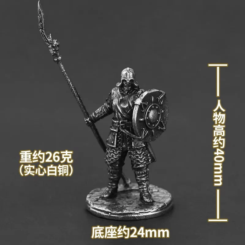 Handcrafted Copper King Arthur Warrior Miniature Medieval Knight Figure Tabletop Game Chess Piece Car Ornament Collectible Gift view 6