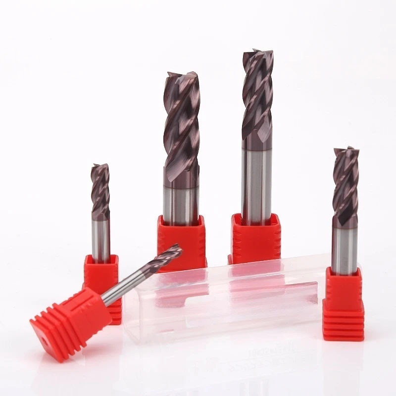 

4 Flutes HRC62 Carbide Bullnose End Mill R0.5 R1 R2 R3 CNC Router Tool for Metal Machining