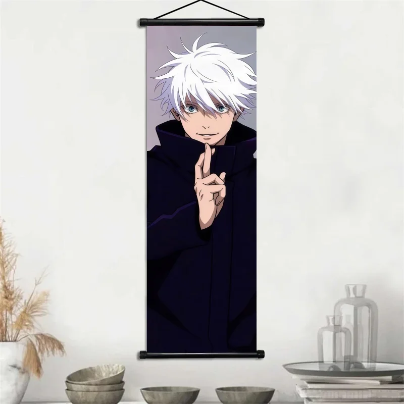 Jujutsu Kaisen Gojo Satoru & Geto Suguru Anime Art Fabric Wall Hanging Scroll Home Decor view 3
