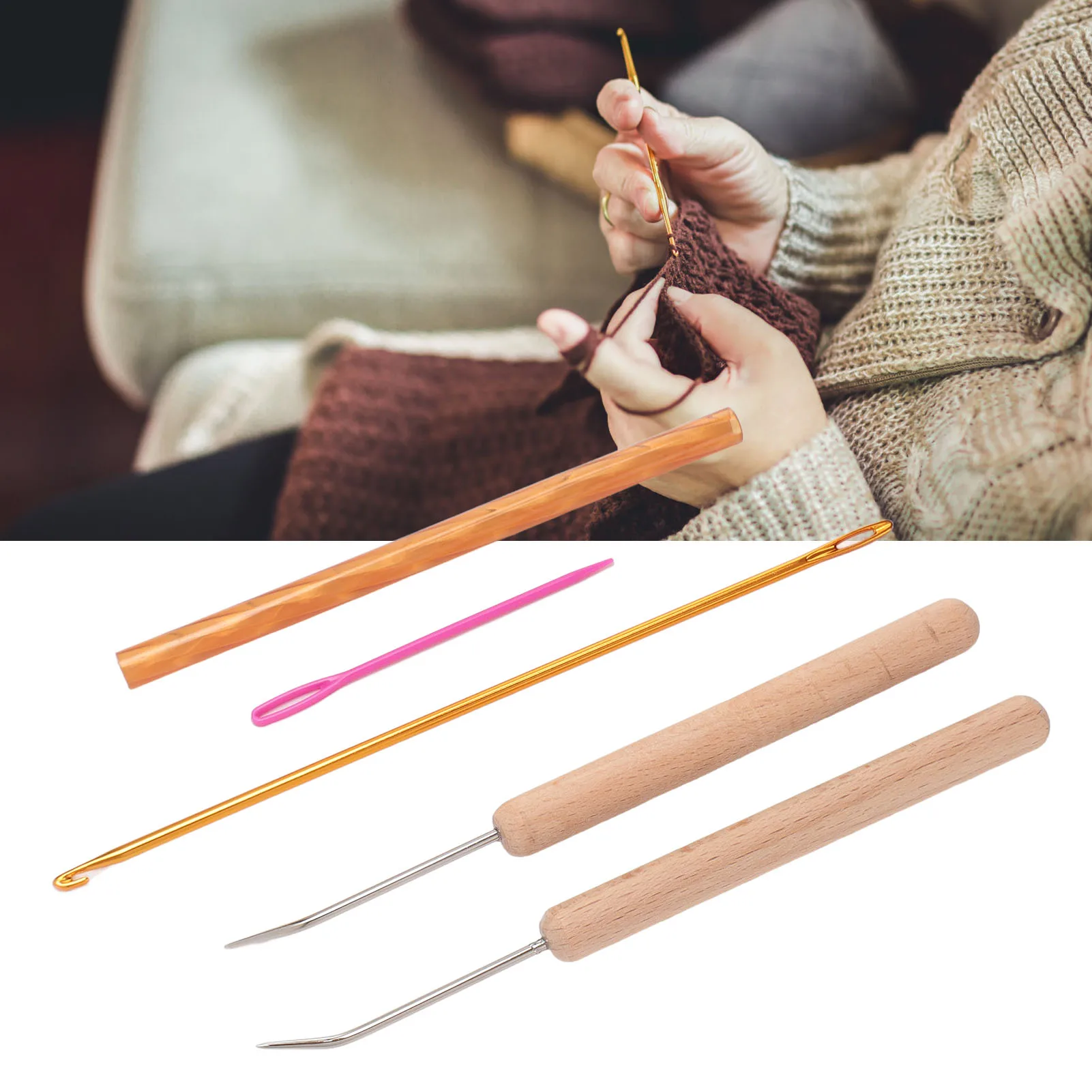 Loom Knitting Pen Tool and Crochet Hook Quick Winding DIY Loom Pen Tool for Knitting Hats Scarves Blankets