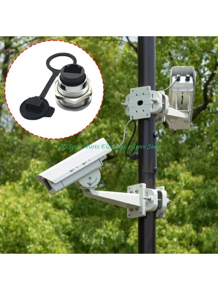 SZ Outdoor RJ45 8P8C Panel Mount Connector Dustproof Cap Zinc Housing For Server