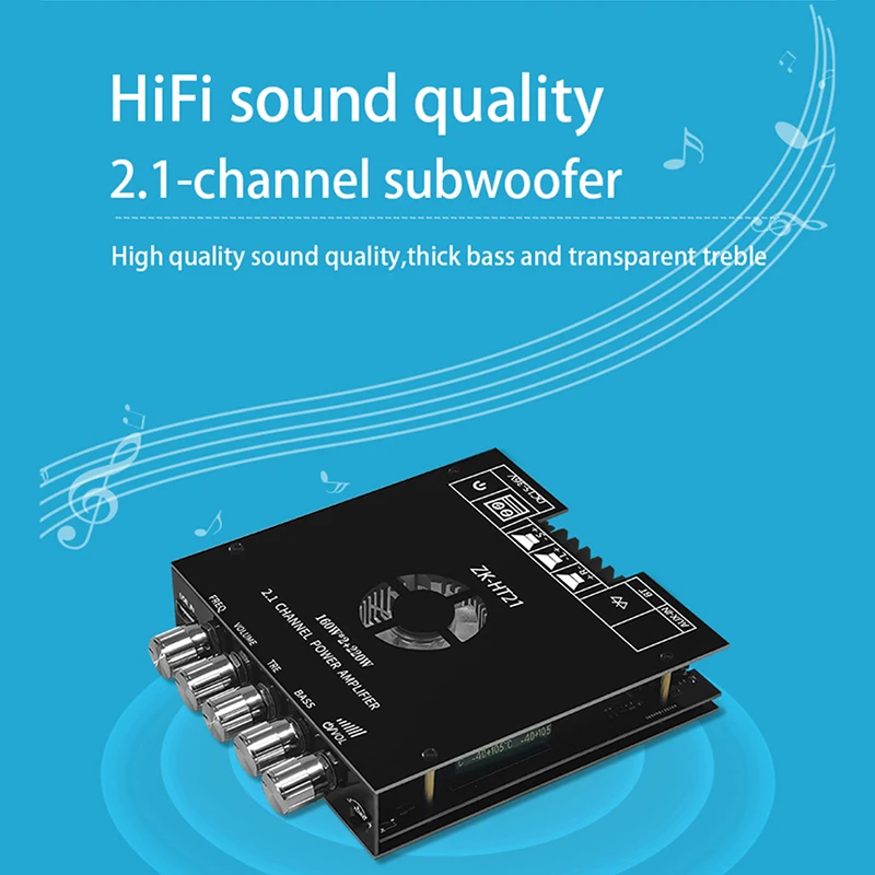 TDA7498E Bluetooth Power Amplifier Board with Subwoofer 2.1 Channel 160W×2+220W