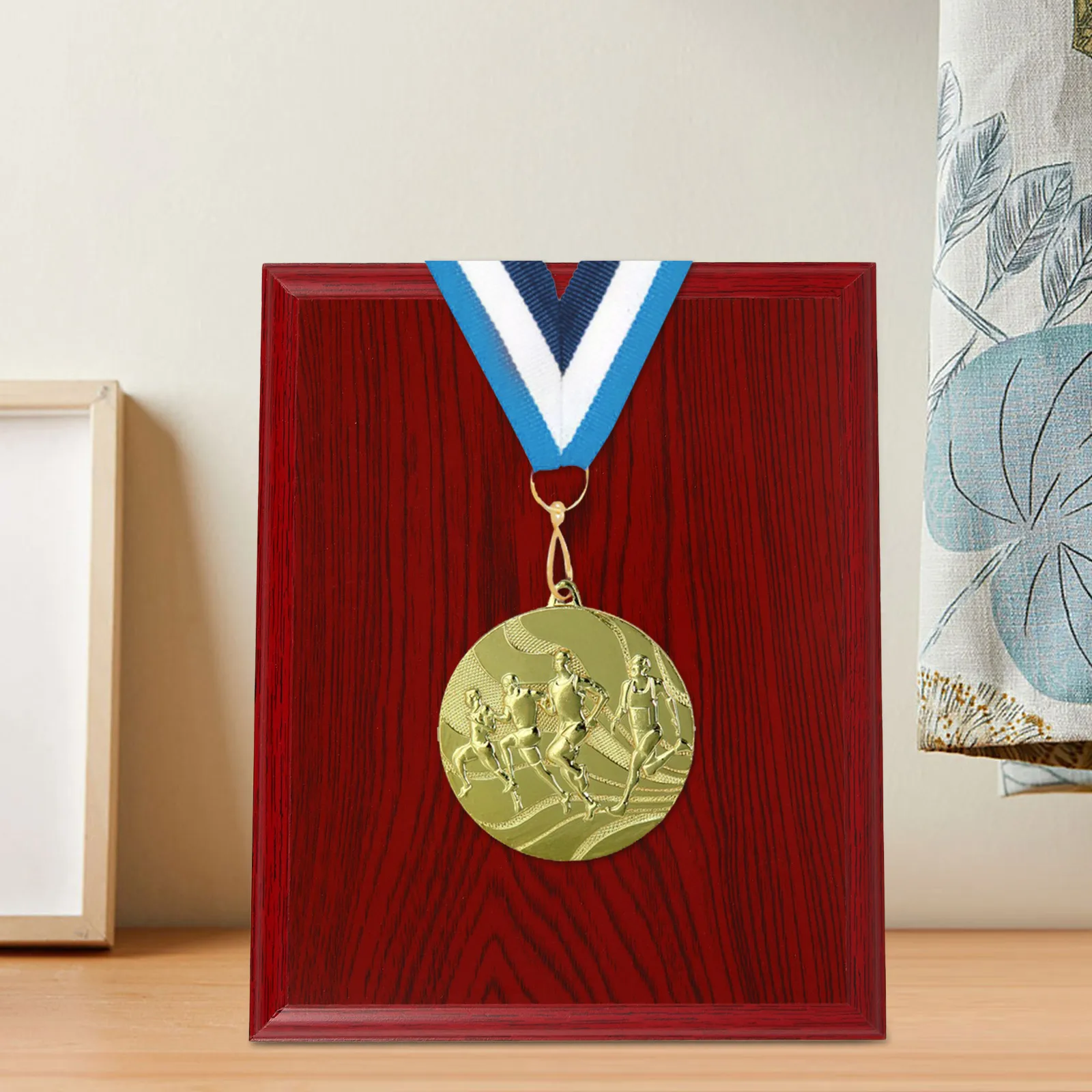 

Medal Display Board Wooden Holder For Marathon Badges Home Office Trophy Showcase Gold Leaf Hanger Frame Racing Achievement