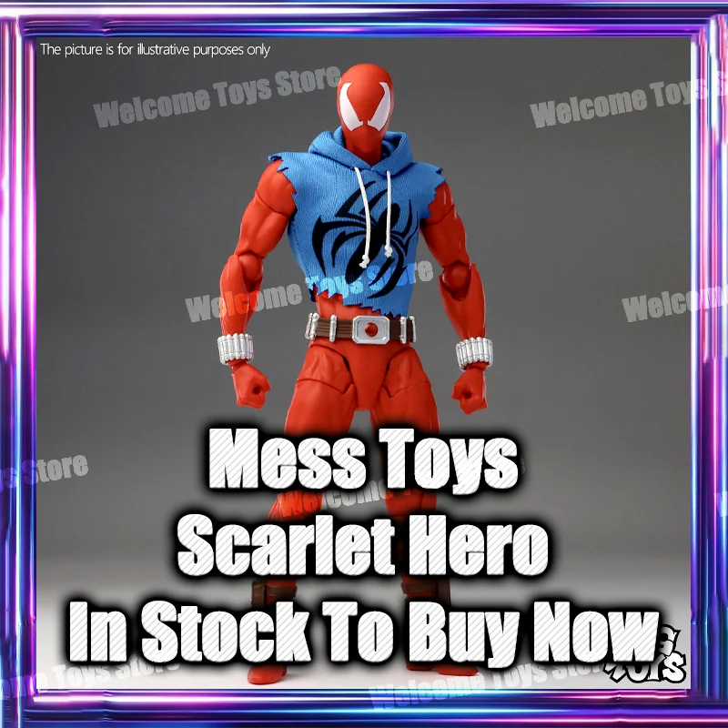 Em Estoque: Boneco de Ação Anime Homem-Aranha Escarlate (Scarlet Spider-Man) da Messtoys - Estátua Colecionável para Presente Infantil