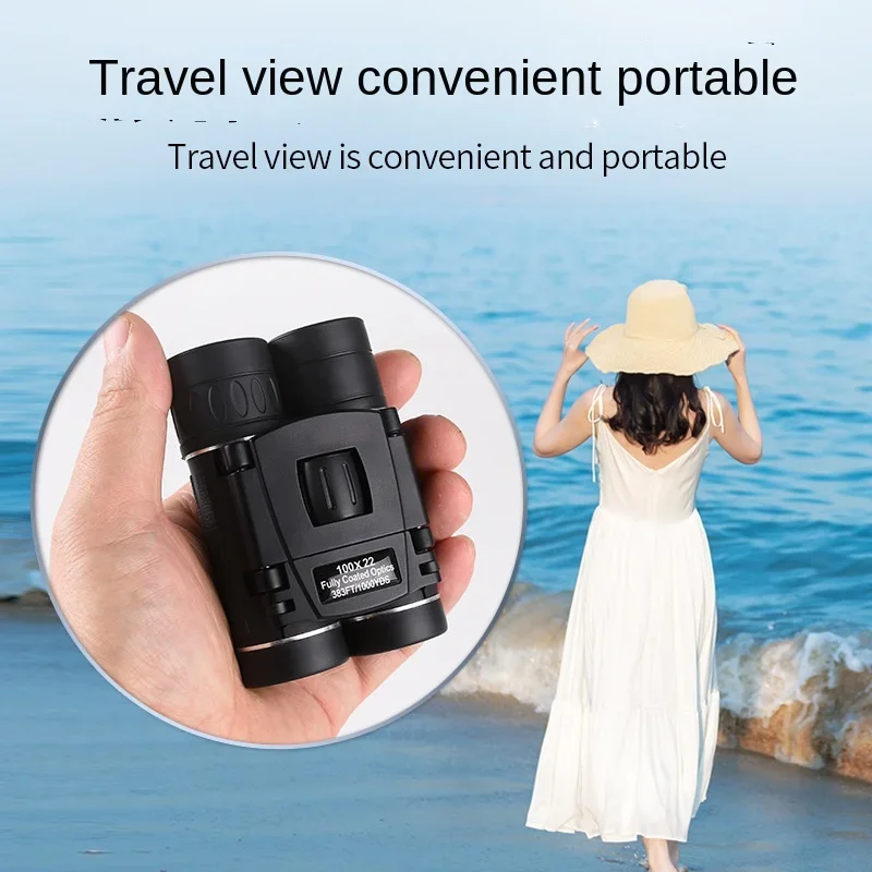 Portable Binoculars 100X22 High Power High Definition Mini Straight Outdoor Photo Telescope Foreign Trade