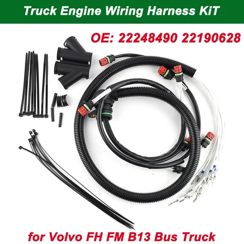 Imagen 1 del producto Kit de arnés de cableado de motor, arnés de Cable de inyector antirotura para camión Volvo, FM, FH, D13, 22248490, 22190628, 7422248490