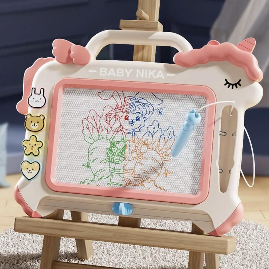 1pc cor das crianças grande graffiti placa apagar placa magnética placa de escrita aprendizagem papelão destacável escritor