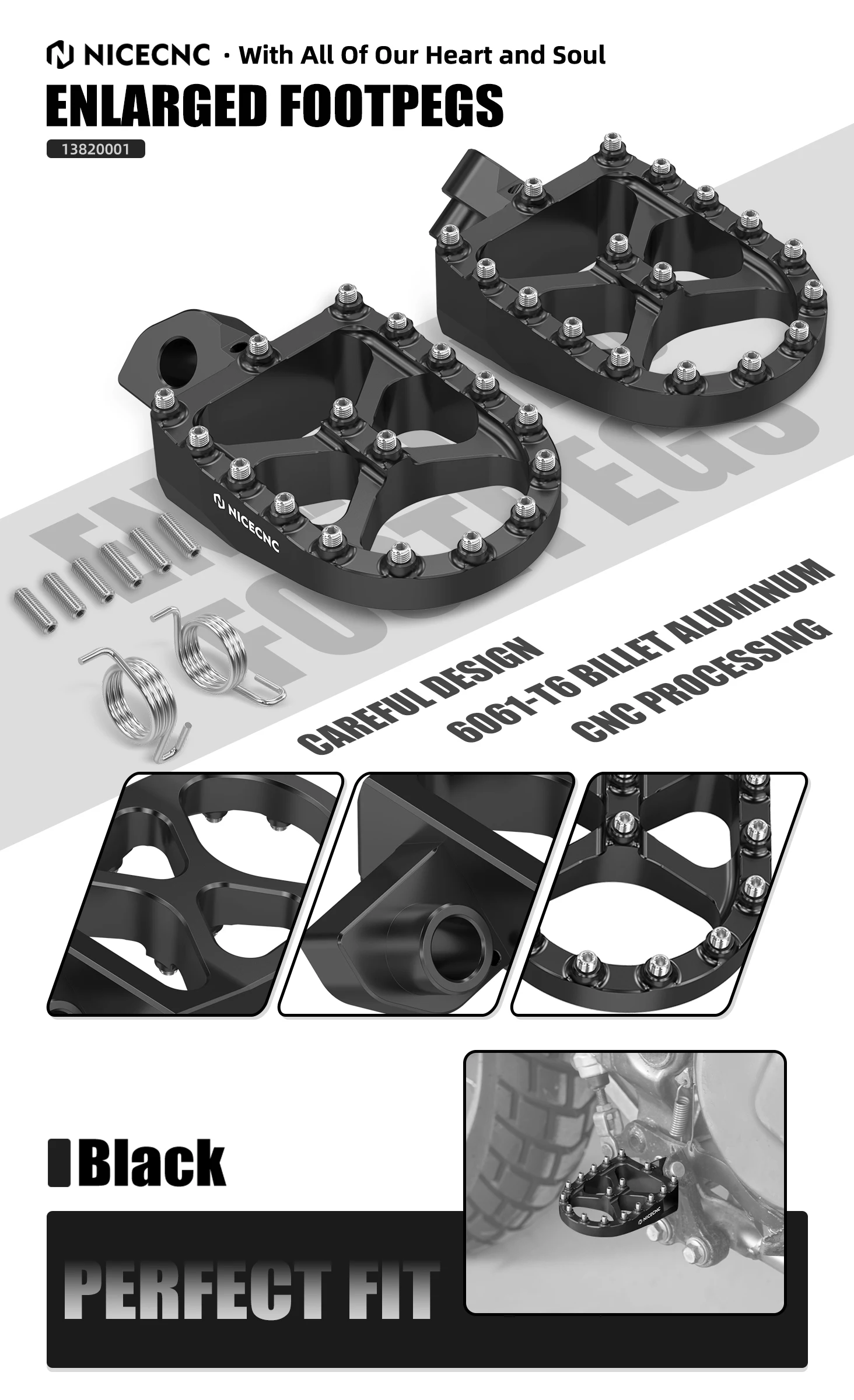 1996-2024 Für Suzuki DR650S DR650SE DR 650 S/SE Vergrößerte Fußrasten, abgesenkte Fußrastenhalterung, 1,5 Zoll Tiefergang, 1 Zoll Versatz – Detail 1