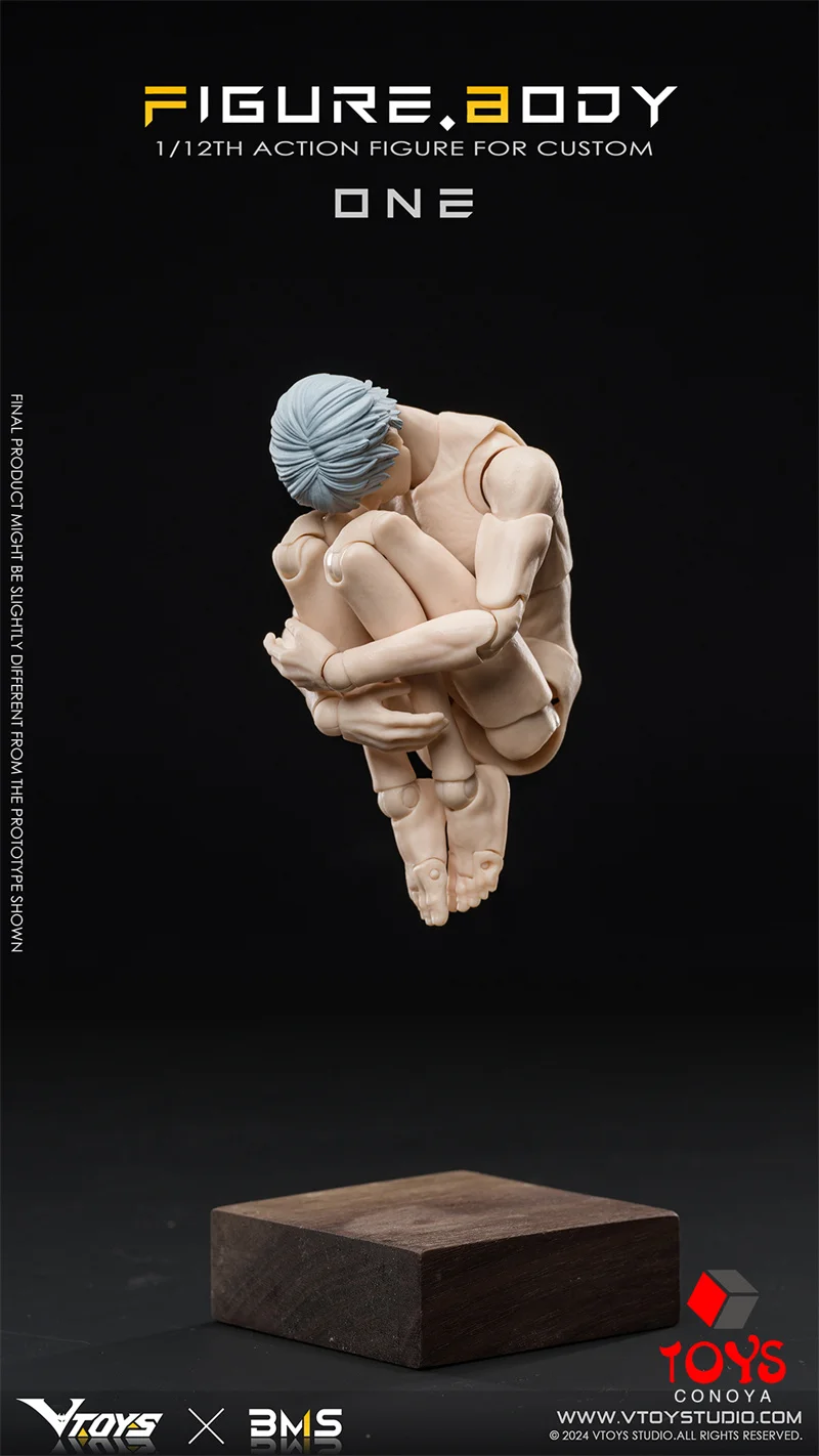VTOYS X BMS 1/12 VB002 White VB003 Yellow Male Muscle Joint Body 16.5cm Super Flexible Action Figure Articulated Doll